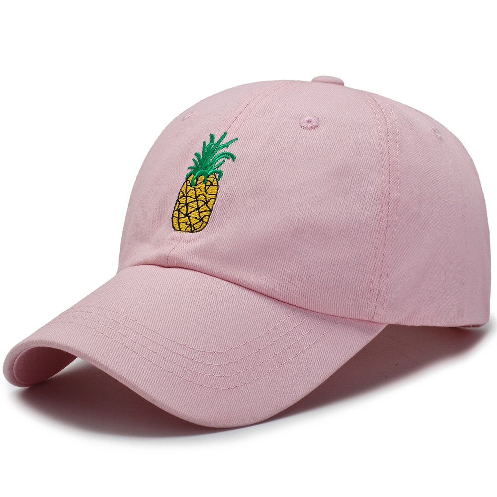 Pineapple Embroidery Baseball Cap Cotton 100% Hipster Hat Fruit Pineapple Dad Hat Hip Hop Cotton Snapback Cap hats