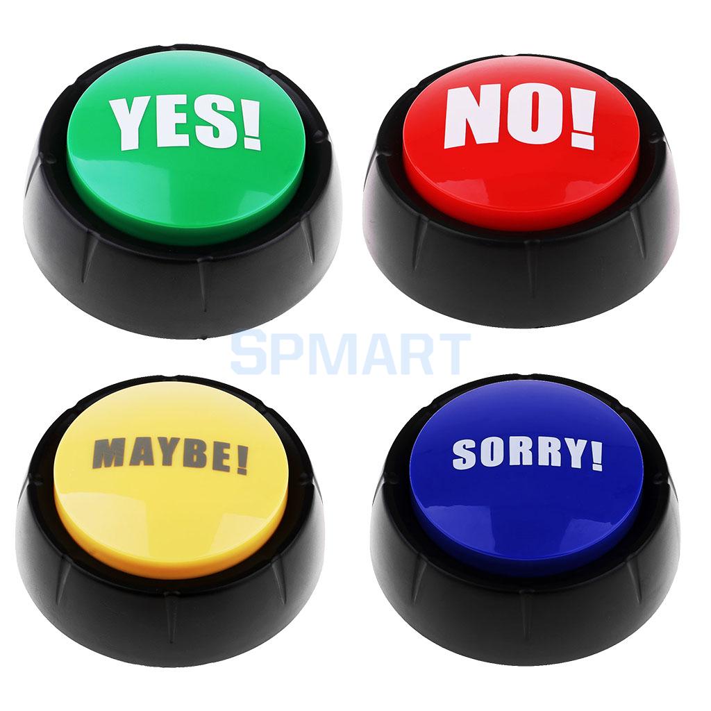 Learning Resources Dome Shaped Sound Buttons Party Game Show Answer Buzzers ''YES'' Novelty Toys for Pub Bar KTV 4 Colors