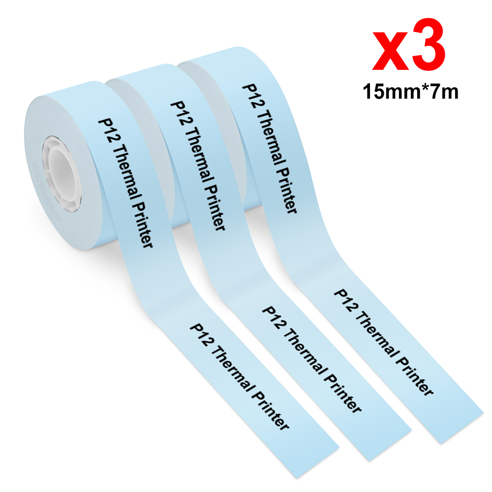 Portable Mini Printer Marklife P12 Thermal Printer Self Adhesive Sticker Labeling Machine P12 with Cutter or 3PK Label Refills: Pink