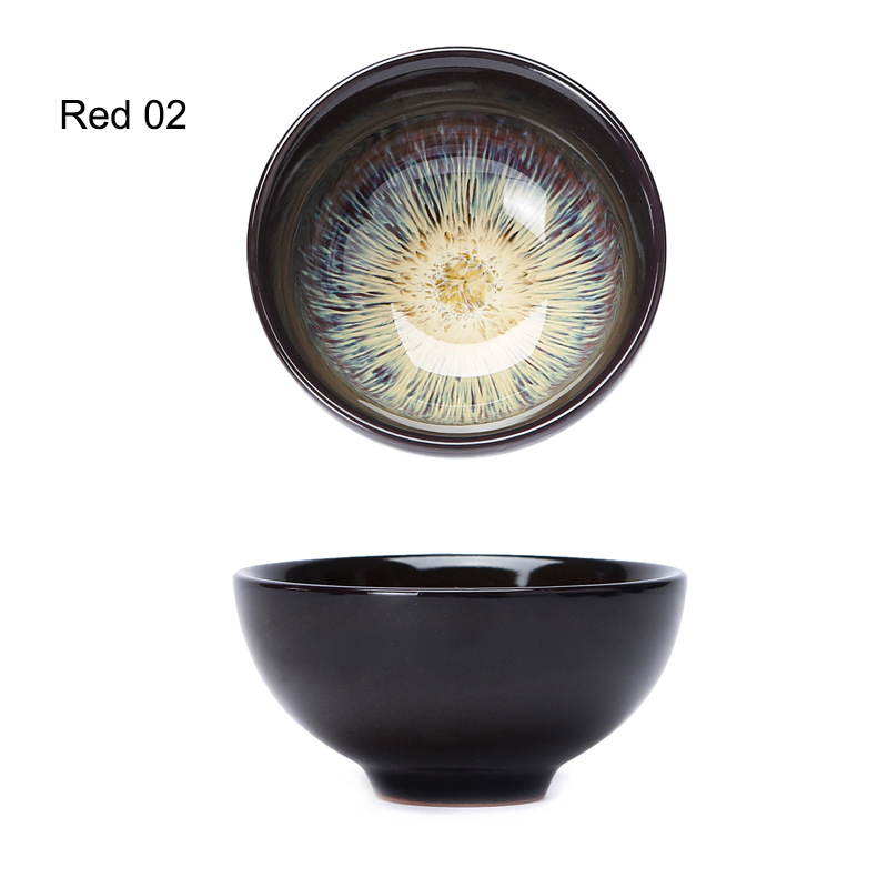 Colorful starry teacup,temmoku glaze tea cup,Kung fu cup Build kiln ceramic cup Teacup,Chinese Jingdezhen Beautifully artwork: 04
