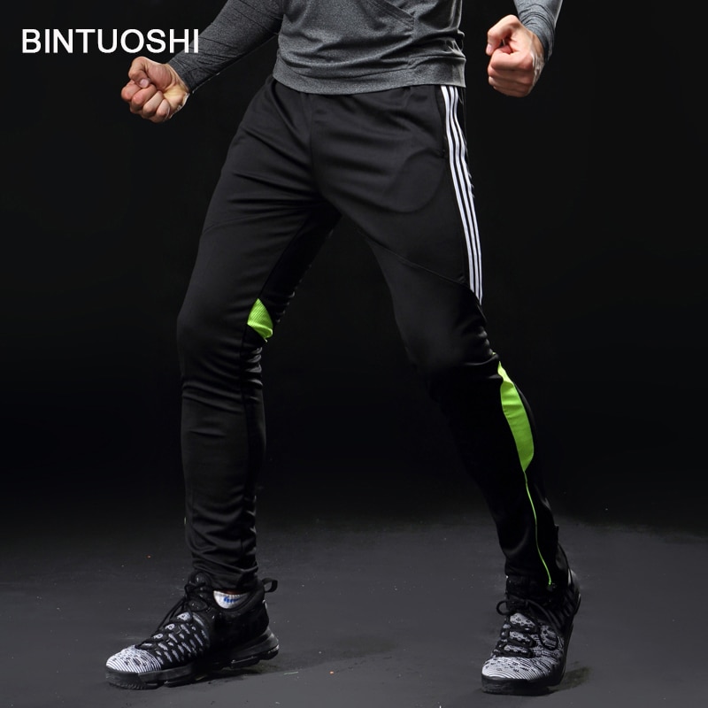 BINTUOSHI Soccer Training Pants Men With Pocket Football Trousers Jogging Fitness Workout Running Sport Pants plus size 5XL pant