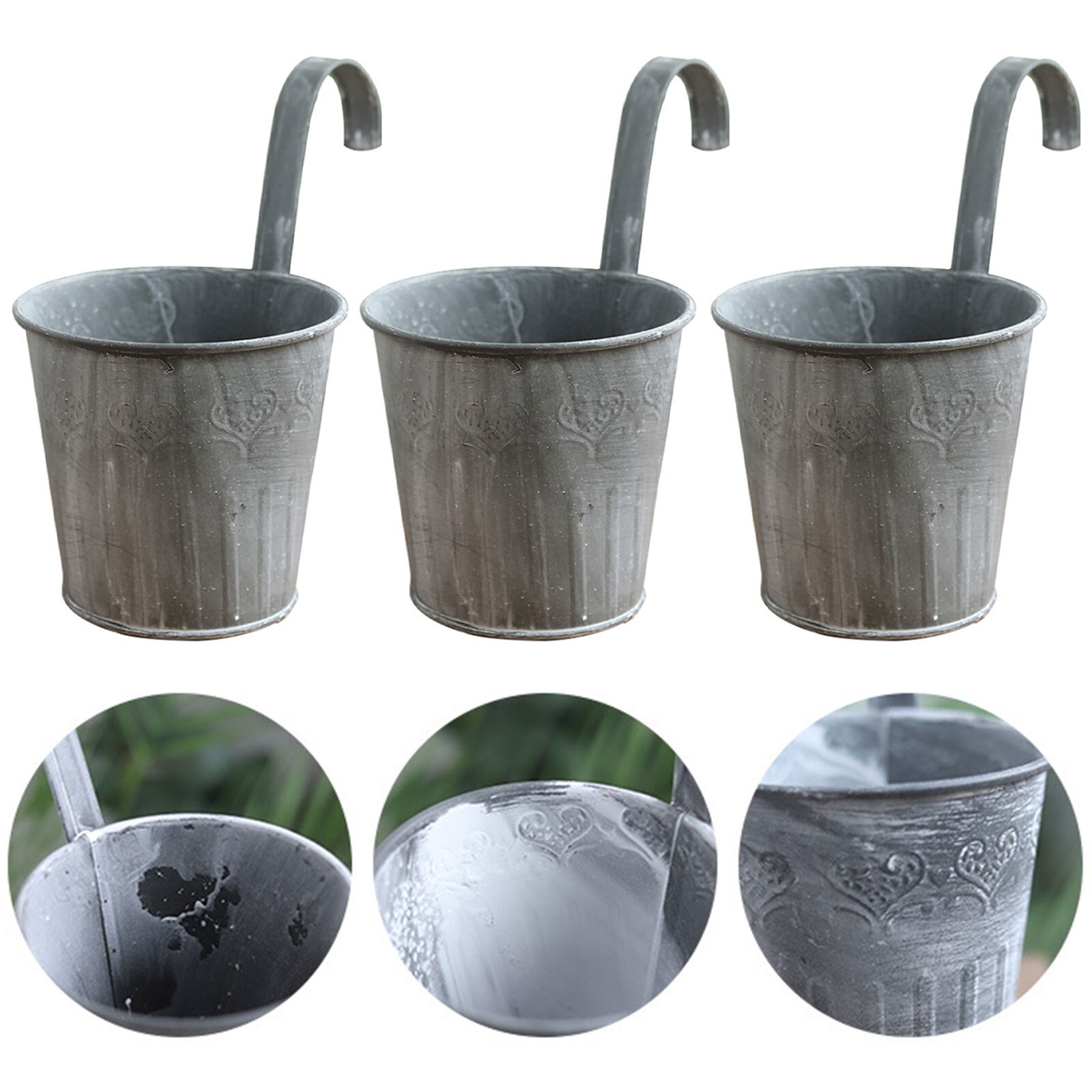 Hanging Flowerpot Metal Buckets Tin Flower Bucket Old Hanging Bucket Bucket Metal Crafts Idyllic Country Making Old Flower Pots