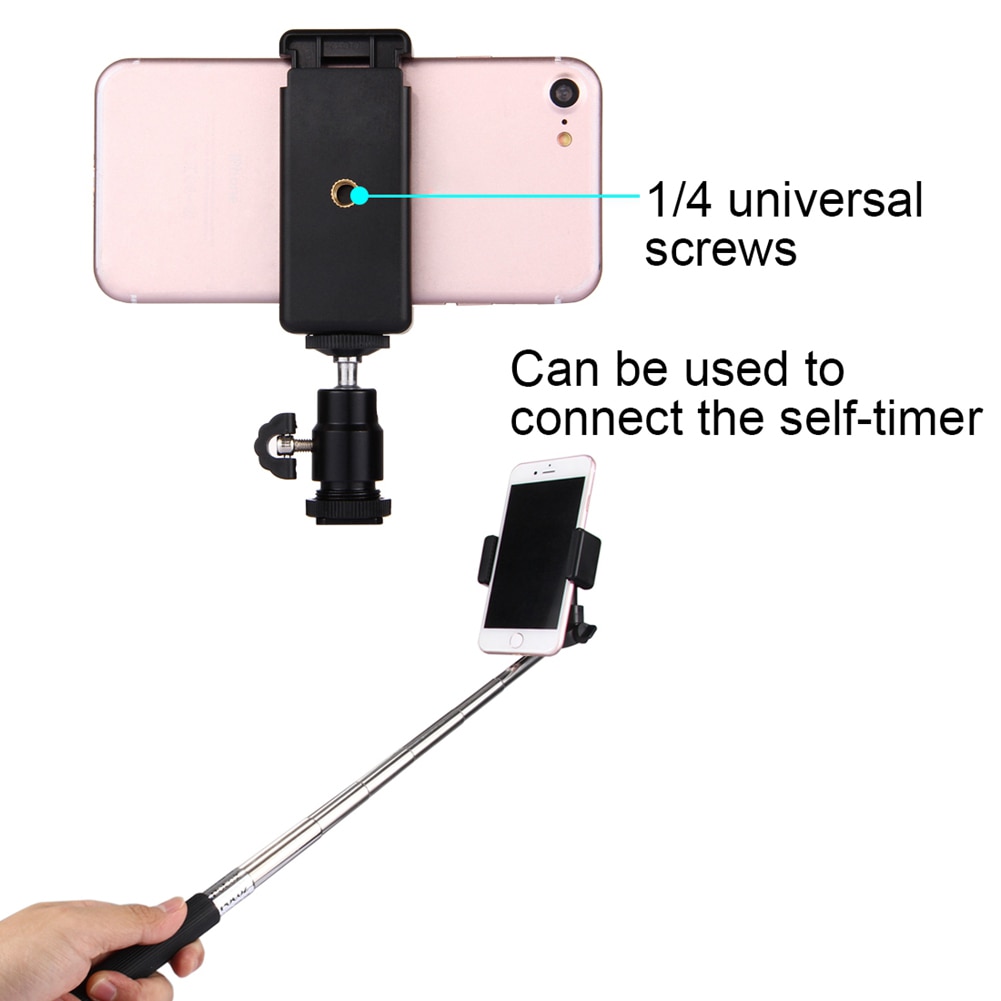 PULUZ 1/4 inch Shoe Tripod Head + Tripod Stand Clamp For Smart Phones iPhone Samsung LG Huawei 5.5cm - 8cm Width Smartphones