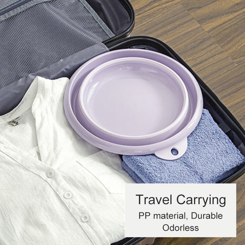 Portable Folding Wash Basin Household Outdoor Dual Purpose Hanging Holes Wash Face Fruits Vegetables Basin Plastic