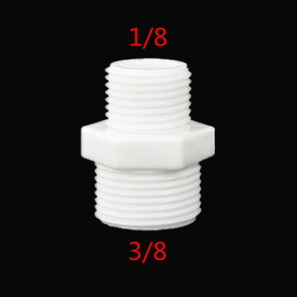 Plastikowa rurka złączka pneumatyczna 1/8 "1/4" 3/8 "1/2" 3/4 "1" BSP mężczyzna X mężczyzna zmień nypel sześciokątny złącze rury łącznik adaptera: 01-03