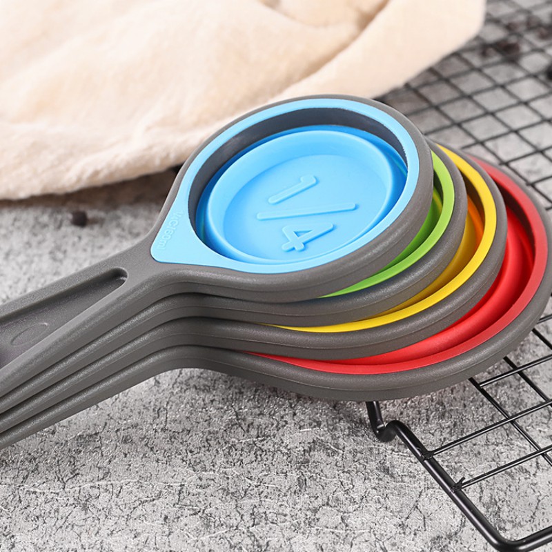 Measuring Cups Collapsible Measuring Cups 4 Piece Measuring Tool Engraved Metric/US Markings For Liquid &amp; Dry Measuring Space