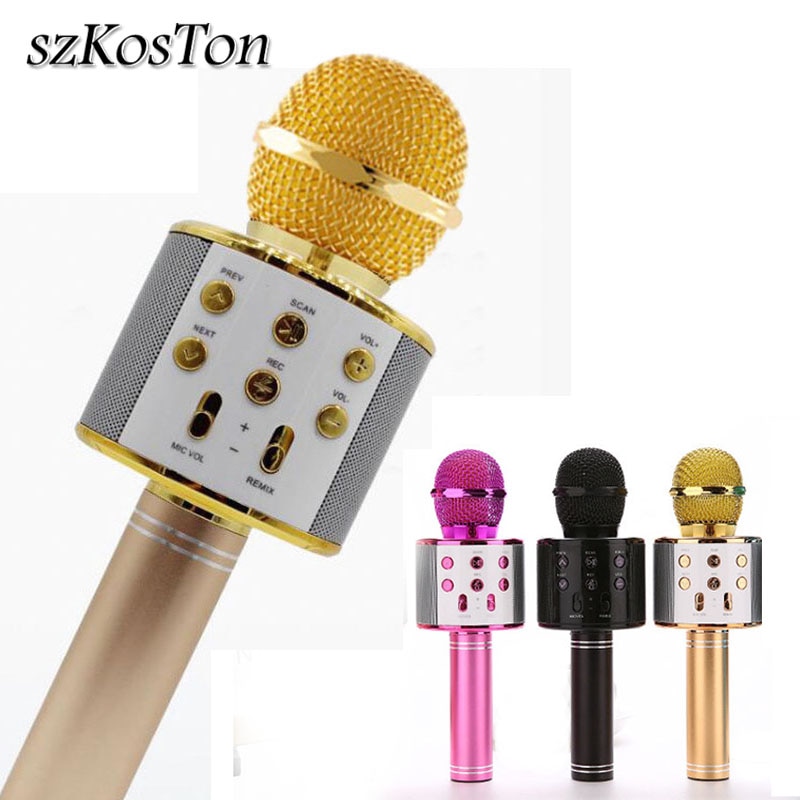 Wireless Bluetooth Microphone Speaker Handheld Microphone Karaoke Mic Music Player Singing Recorder KTV microfone