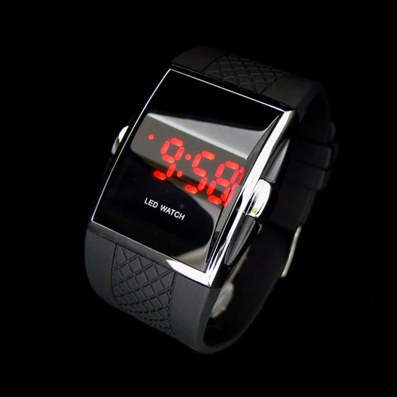 Duurzaam Casual Cool Black Sport Horloges Voor Man Led Digitale Mannen Horloges