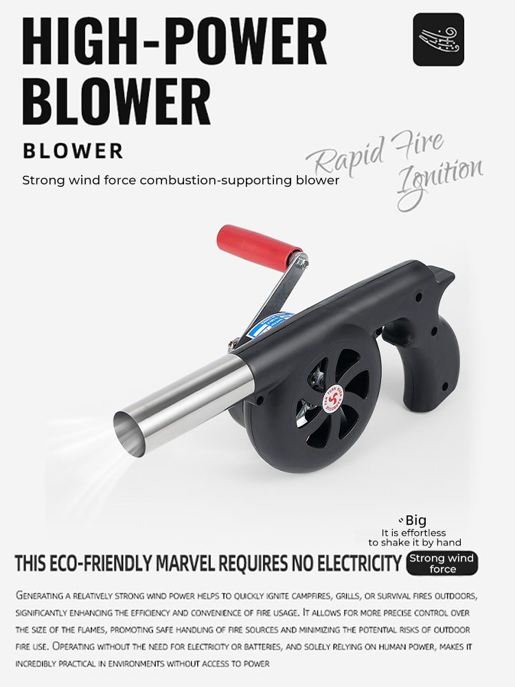 Outdoor Draagbare Handblazer Huishoudelijke BBQ Houtskool Verbranding Blower Snelle Houtskool Brandende Kleine Föhn BBQ Tool Camping
