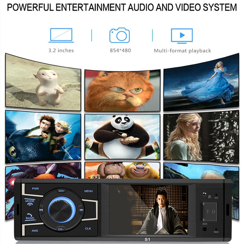 FM AUX Mp3 Car Radio Stereo Receiver 1 Din Auto Controlled Cars Bluetooth Audio Modulator Central Multimedia Android Dvd Player