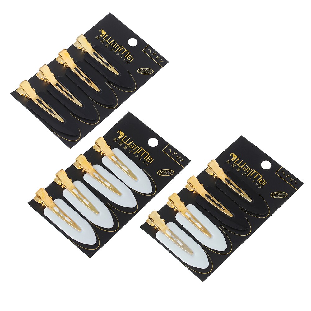 Clip de maquillaje sin costuras para mujer y hombre, pasador sin pliegue, pinza para el cabello sin curva, peluquería , estilismo, horquilla fija, 4 uds.