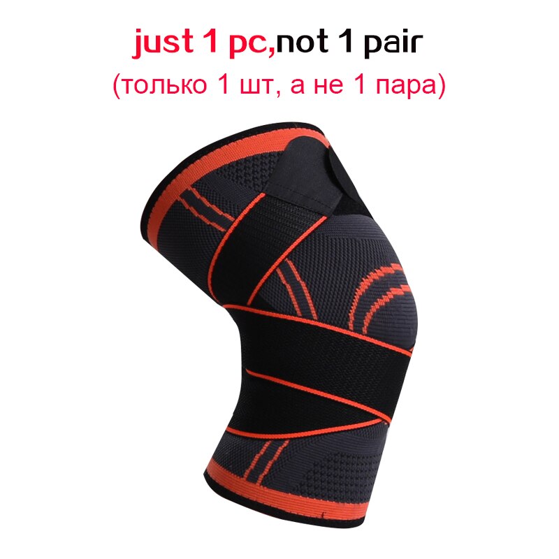 Pressurized Elastic Knee Pads for Joints Support Protection Outdoor Fitness Sport Basketball Cycling Knee Protector Brace Pads: Orange / L