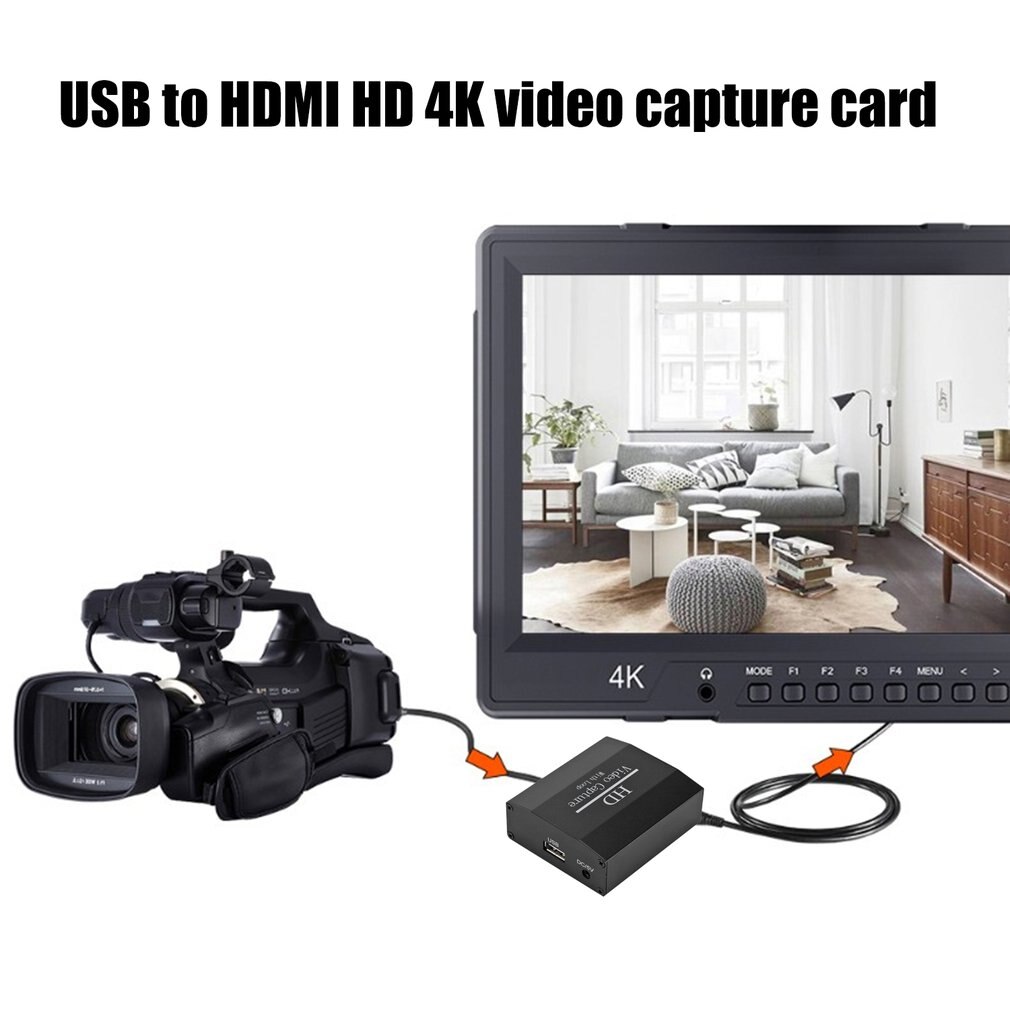 4K USB to HDMI Video Capture Card Game Capture Converter Recorder Full HD 1080P Compatible Twitch for PS3 PS4 Xbox One Xbox 360