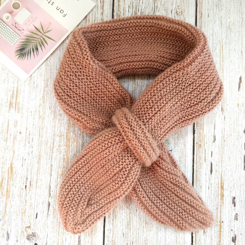 Mooie Herfst Winter Jongens Meisjes Effen Sjaal Warme Gebreide Sjaals Kids Kinderen Effen Kleur Halswarmer Breien Kraag Sjaal