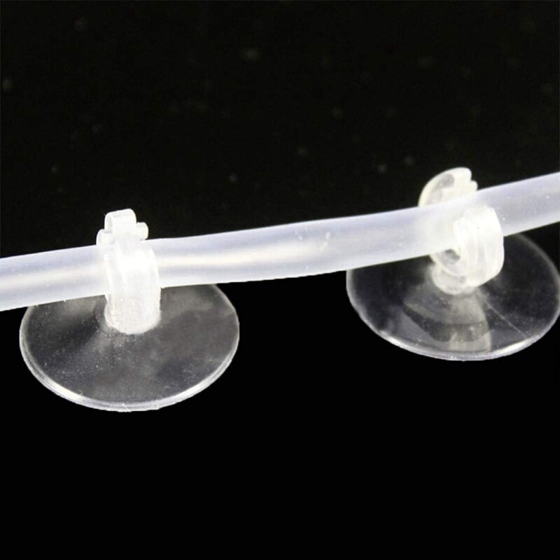 Aquarium Clear Suction Cup with Clip Aquarium Airline Tubing Holder Clips Clamps Fish Tank Hose Holder,50 Pcs