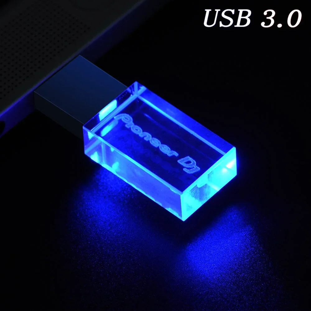 Mooie USB 3.0 Flash Drives Pioneer DJ Pen Drive 64GB Kleurrijke LED High Speed Memory Stick 32GB 16GB Gratis Custom LOGO U Disk: Rood / 20gb