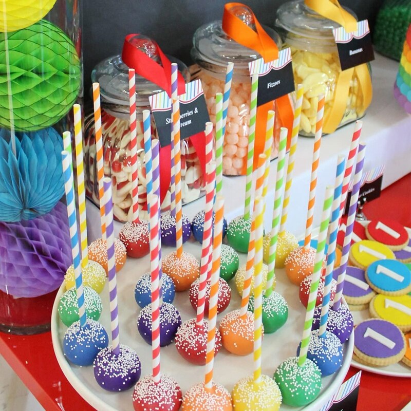 25Pc Papier Rietjes Gestreepte Wegwerp Party Paper Rietje Servies Bruiloft Verjaardag Partij Decoratie Baby Shower Benodigdheden