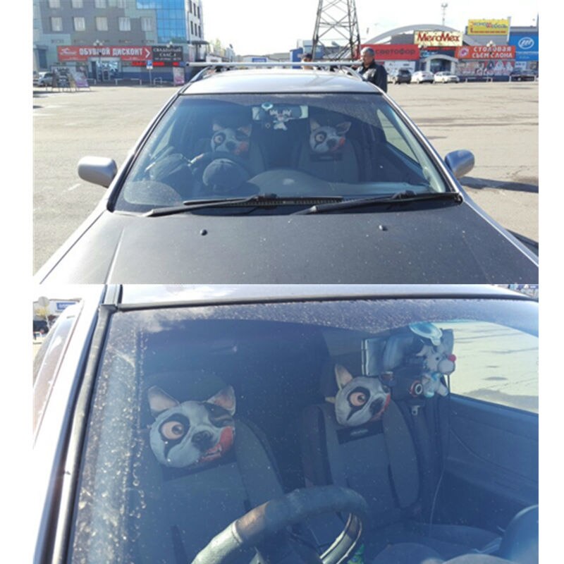 Funda de almohada creativa 3D SharPei con cara de perro, almohada de cuello para coche, cojín reposacabezas para cabeza y cuello, almohada de reposacabezas con carbón activado, 1 unidad