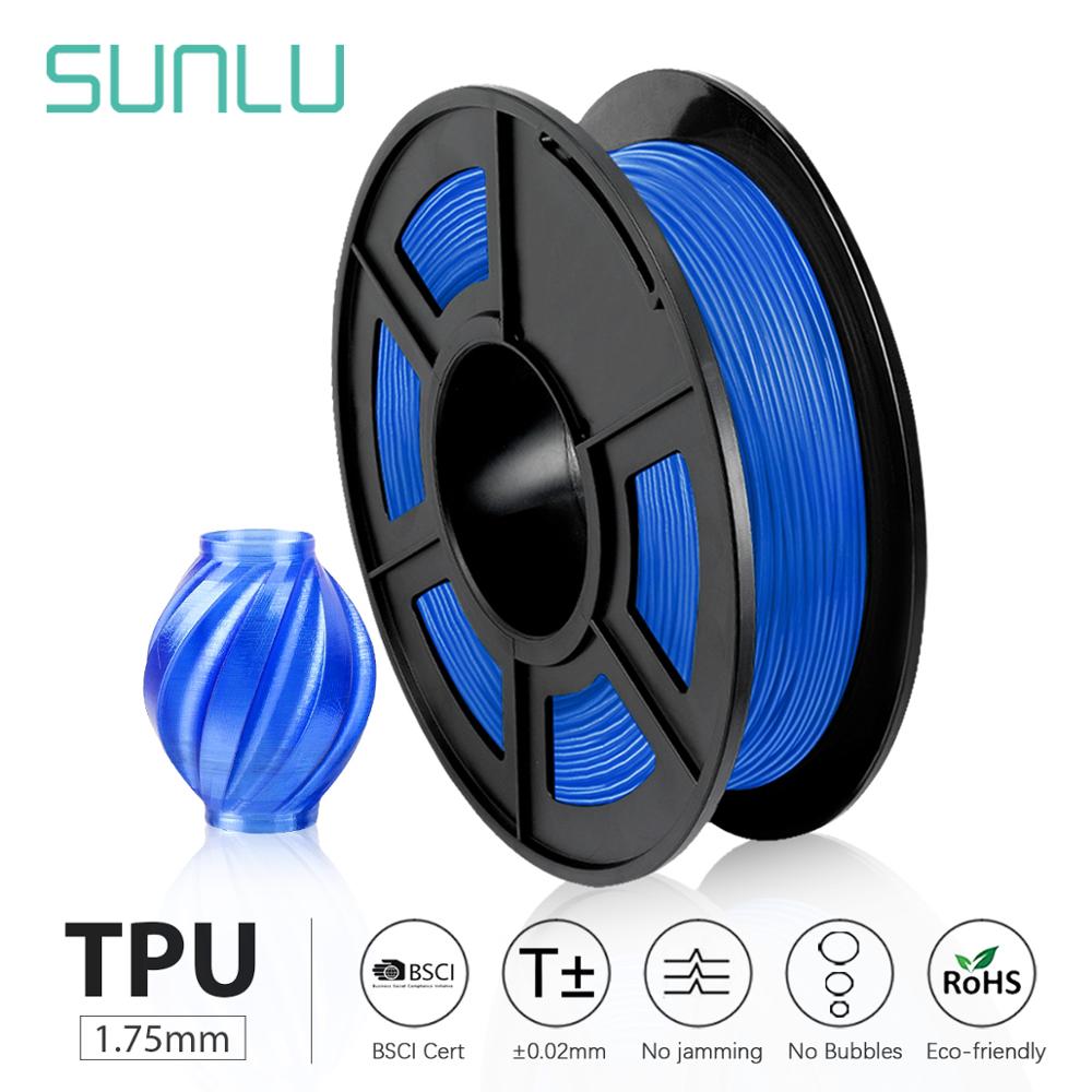 Sunlu 1.75Mm 0.5Kg Tpu 3d Printer Filament Flexibele Tpu 3D Printing Filament Dimensionale Nauwkeurigheid +/- 0.02mm: blue-1.75mm