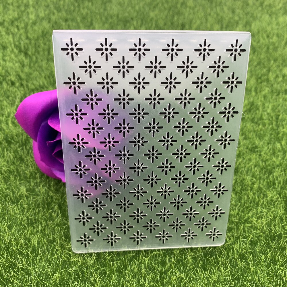 Shiny Star Flower Honeycomb geometric Plastic Embossing Folder For Scrapbook DIY Album Card Tool Plastic Template