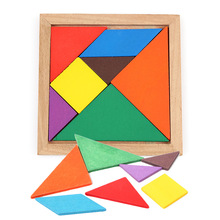 Farverigt træ tangram hjernevrider puslespil legetøj tetris spil førskole magination intellektuelt pædagogisk børnelegetøj