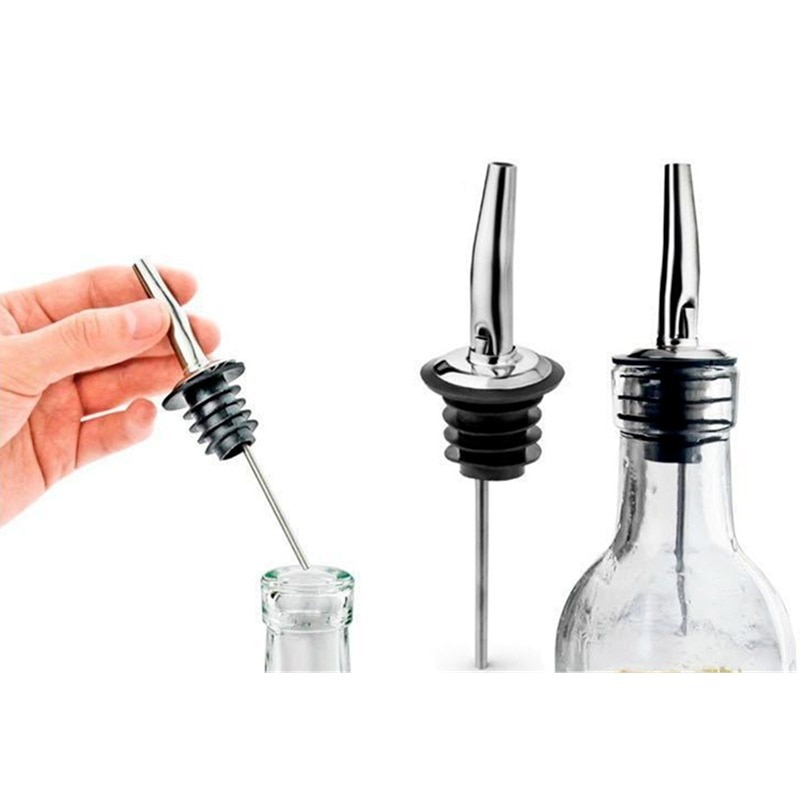 1/3Pcs Rvs Whisky Liquor Olie Fles Schenker Cap Uitloop Stopper Mond Dispenser Barman Keuken Gereedschap Bar accessoires