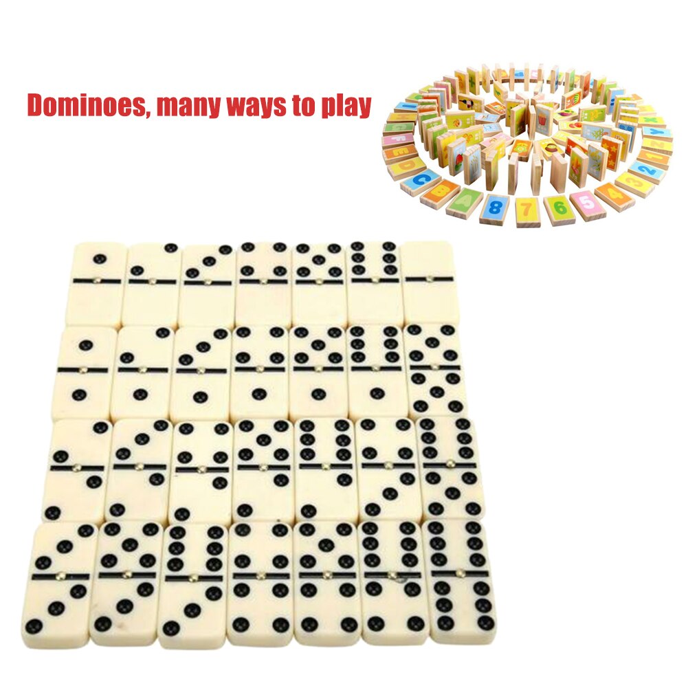 28Pcs Entertainment Dubbele Zes Blokken Schaakspel Met Doos Domino Set Reizen Draagbare Traditionele Klassieke Speelgoed Dot Grappig