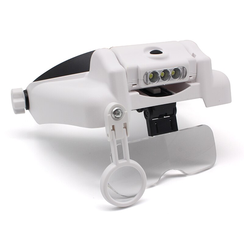Lupa iluminada con diadema, gafas de aumento de soldadura de reparación recargable, lentes intercambiables, lupa de tercera mano para soldar