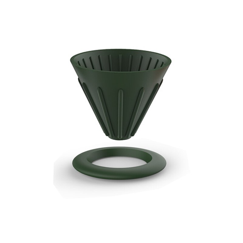 Regnbue sukker farve  v60 kaffe dryp filter kop barista silica vendbar foldbar udendørs 1-2 personer kaffe drypper filter kop: Grøn