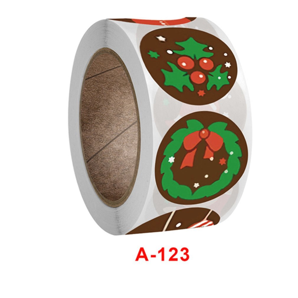 500 stuks zelfklevende labelstickers met schattige kerstpatronen, handig en draagbaar