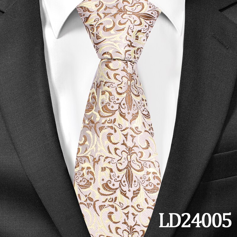 Casual Floral Ties Jacquard Classic Necktie For Men Suits Mens Business Neck Tie Cravats 8cm Width Groom Neckties: LD24005