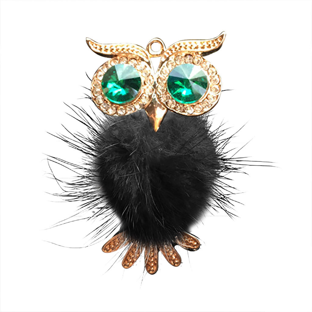 Diamant fourrure hibou voiture désodorisant Auto sortie parfum Clip parfum arôme diffuseur Bling voiture accessoires décor ornements # BL5: Black