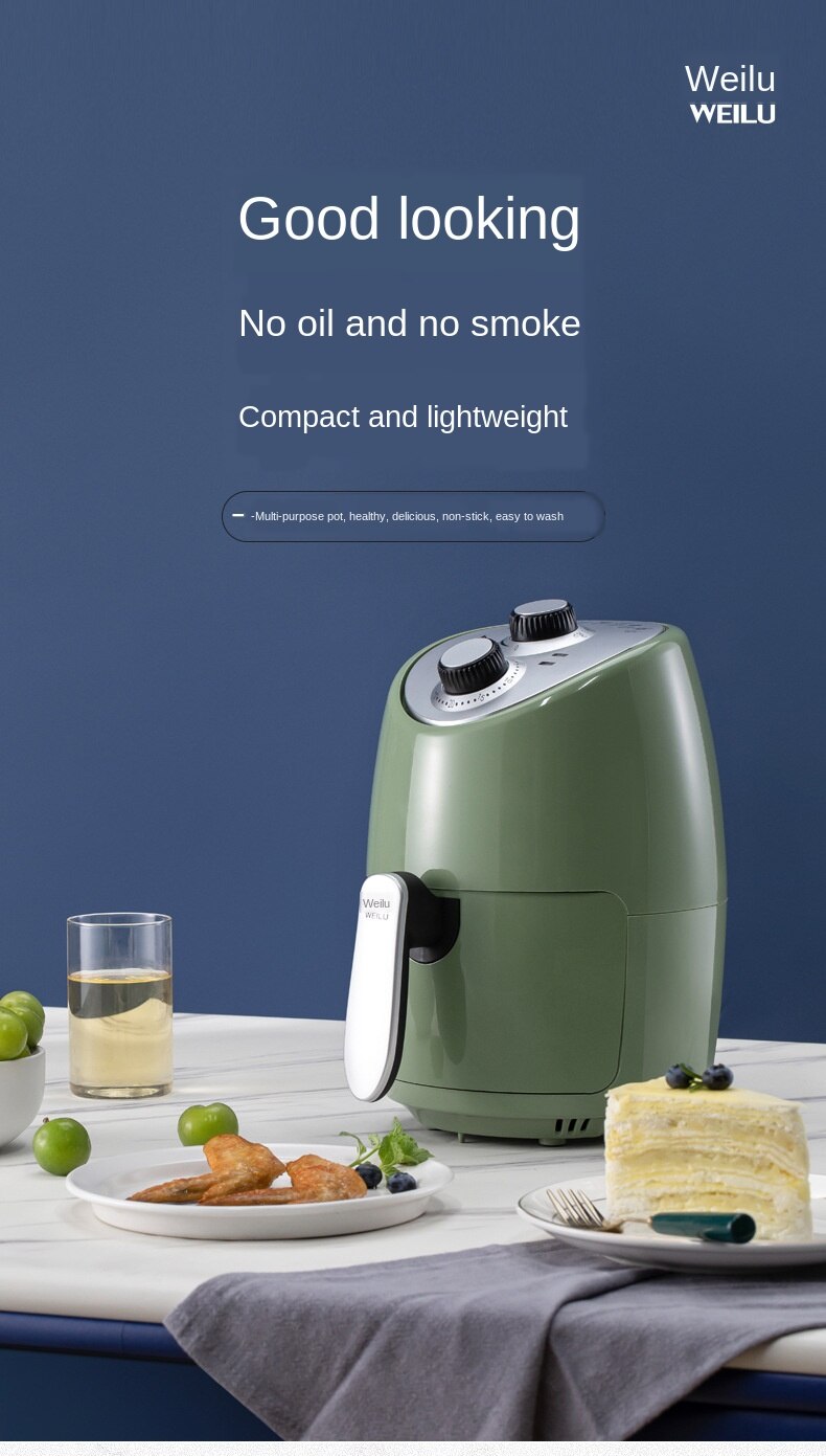 Mini Air Deep-Fried Pot Home Sootless Chips Machine Deep Frying Pan Deep-Fried Pot