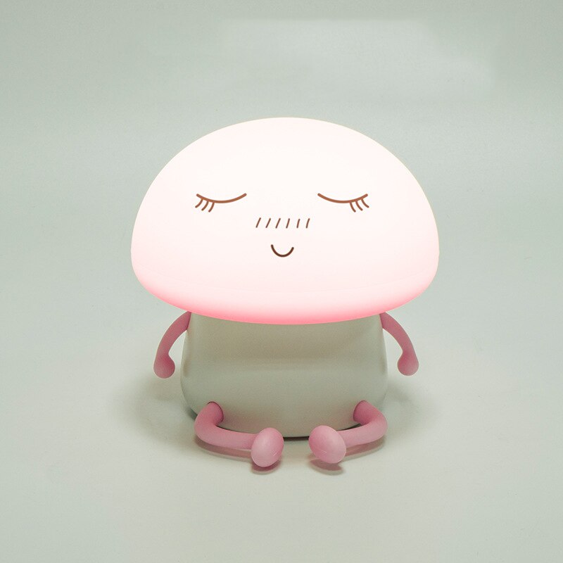 Silicone Light Touch Sensor LED USB Pat Light Cartoon Cute Pet Colorful Atmosphere Light Night Light for Kids Bedroom: 0.2W Pink
