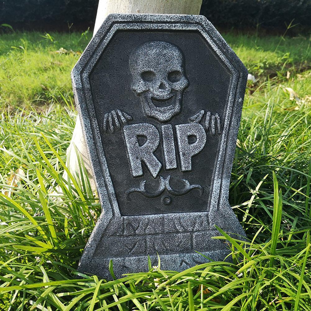 1 Pc Halloween Foam Tombstone Skeleton Tombstone Haunted Grisly Decor Props Rip Yard Party Bar House Decoration Stone Q8L8