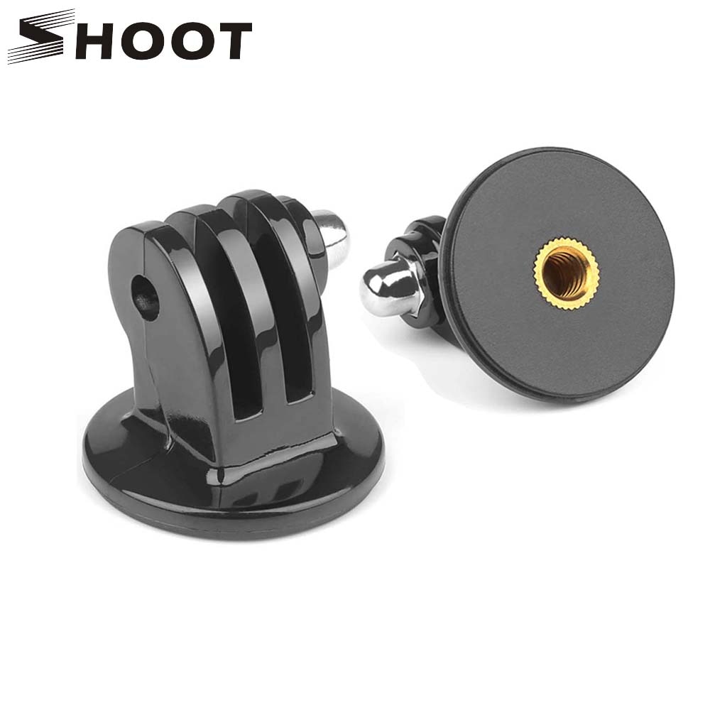 SHOOT Tripod Adapter Mount for Gopro Hero 9 8 7 5 Black SJCAM Yi Lite 4K 4K+ Adapter Mount With 1/4 Inch Hole Camera Accessory