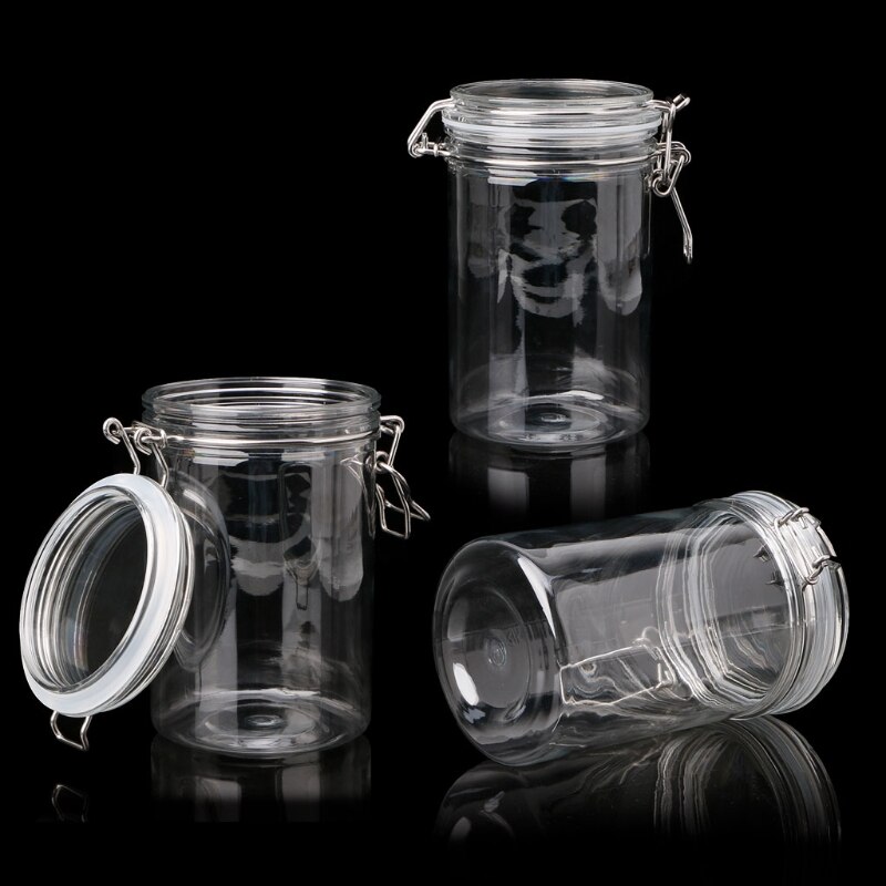 Food Storage Jar With Air Tight Sealed Metal Clamp Lid For Milk Powder Kitchen X7YD