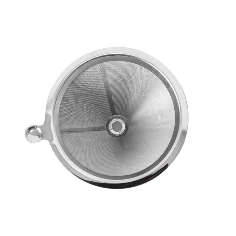 Pour Over Coffee Dripper Stainless Steel Reusable Drip Cone Coffee Filter
