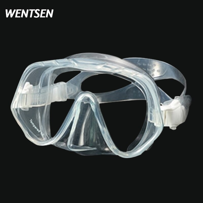 2020new big view Snorkel Diving Mask kits Snorkels Anti-Fog Goggles underwater spearfishing scuba diving equip: Transparent mirror