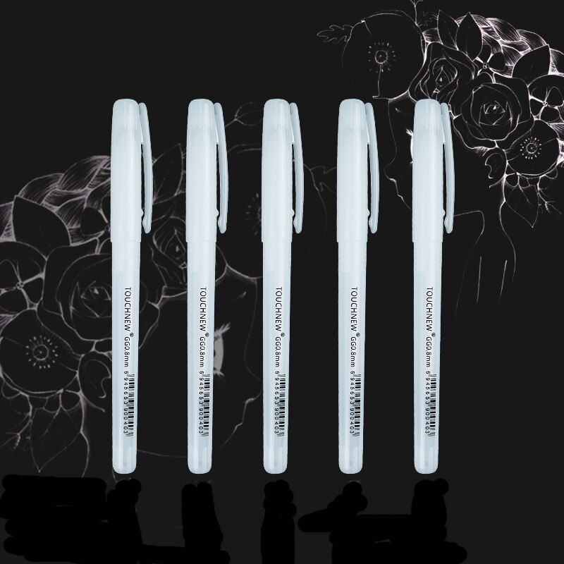 10 PCS fine piont white gel pens for artists, fine tip sketching pens drawing illustration, 10-pack