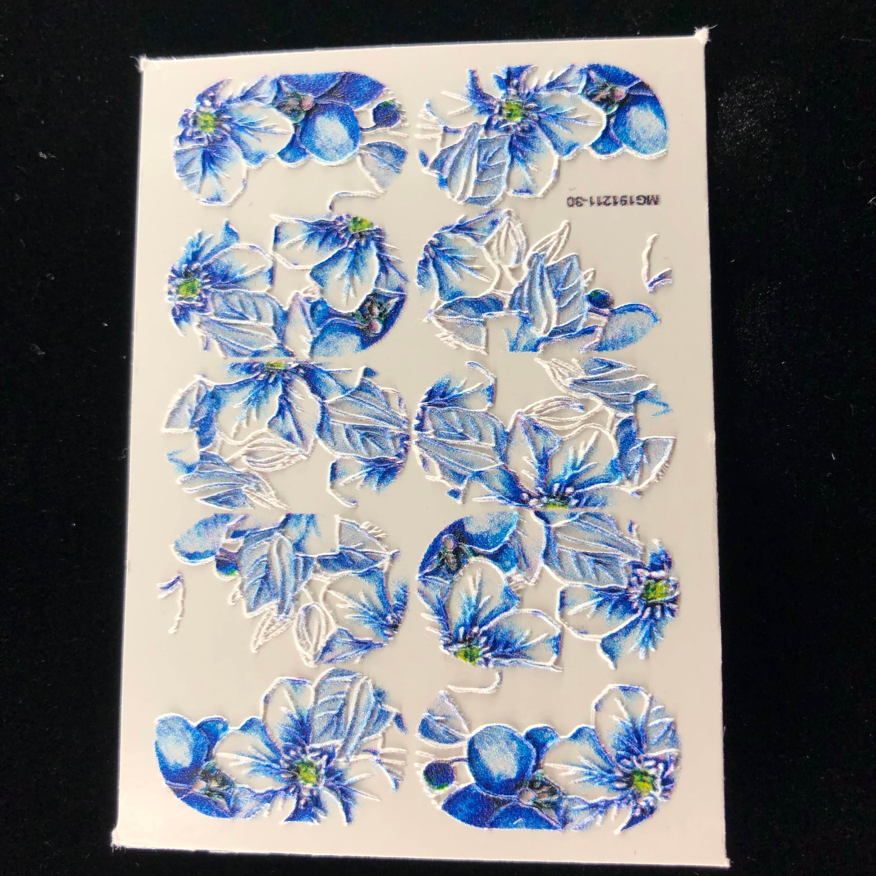 3d akrylgraverade nageldekaler rosa blomma gröna blad vattendekaler empaistiska nagelvattenrutschbanor  z0303