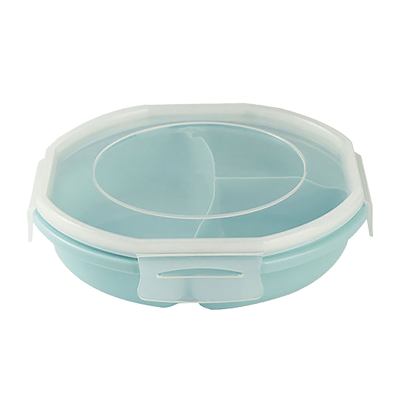 25 # Kinderen Volwassen Bento Box Lekvrije 3 Compartiment Lunchbox Herbruikbare Lunch Box Servies Voedsel Opslag container Lunchbox: Blue