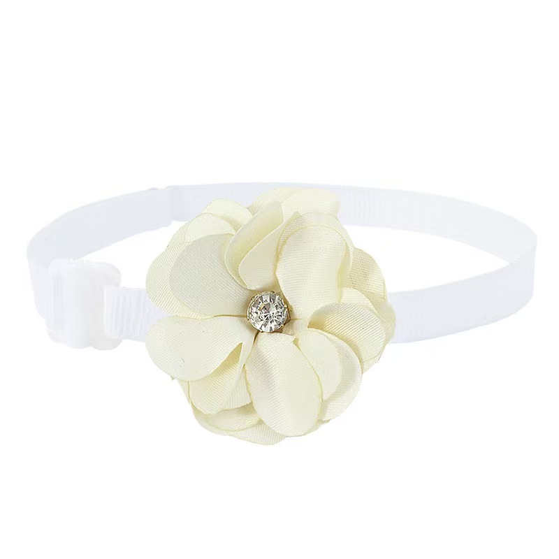 1/6 Uds. Collares para perros hechos a mano, pajaritas ajustables con flores para perros, corbatas de encaje para perros, pajaritas para mascotas, accesorios de aseo para perros: Negro