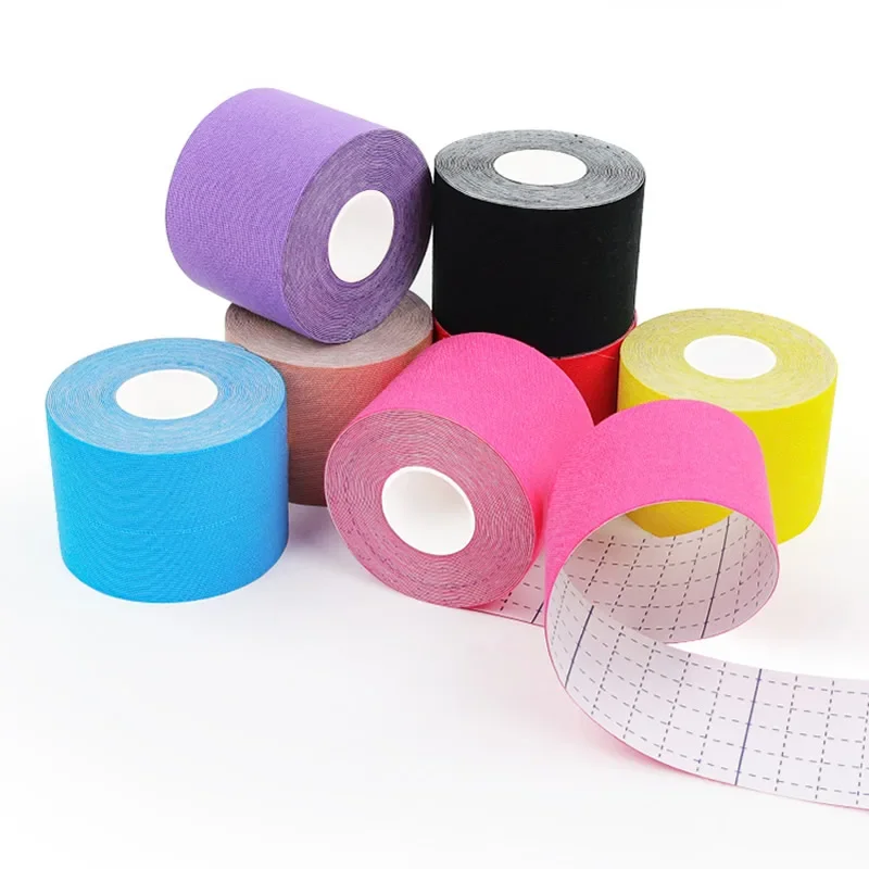 Nastro elastico anallergico in fibra sintetica kinesiologia supporto sportivo impermeabile per ginocchio muscolo polso spalla terapeutico