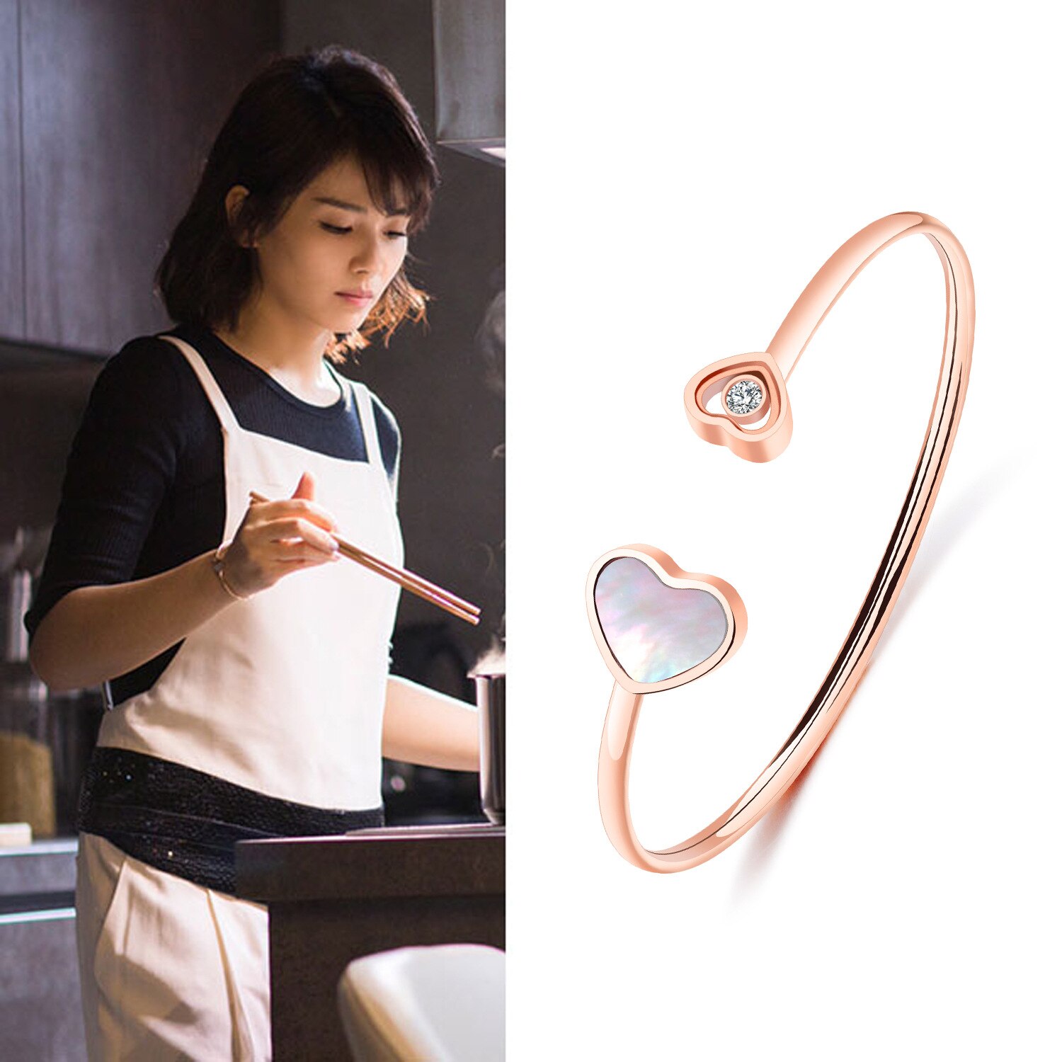 Glücklich Songandi mit Titan stahl Rose Gold Armbinde baibeimu Liebe strecken öffnung Armbinde liebe Armbinde