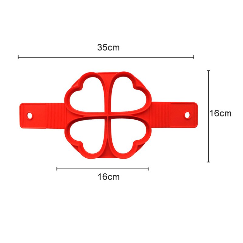 Cucina Flip fornello silicone uovo pancake creatore stampi per torte anello per torta frittata stampi per uova fritte pasticceria strumenti di cottura BK259: 4 Hole cuore