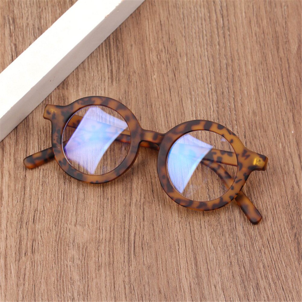 Longkeeper Kids Vintage UV400 Spektakel Ronde Brilmontuur Computer Gaming Clear Lens Uv Anti Blauw Licht Klinknagel Brillen: leopard frame