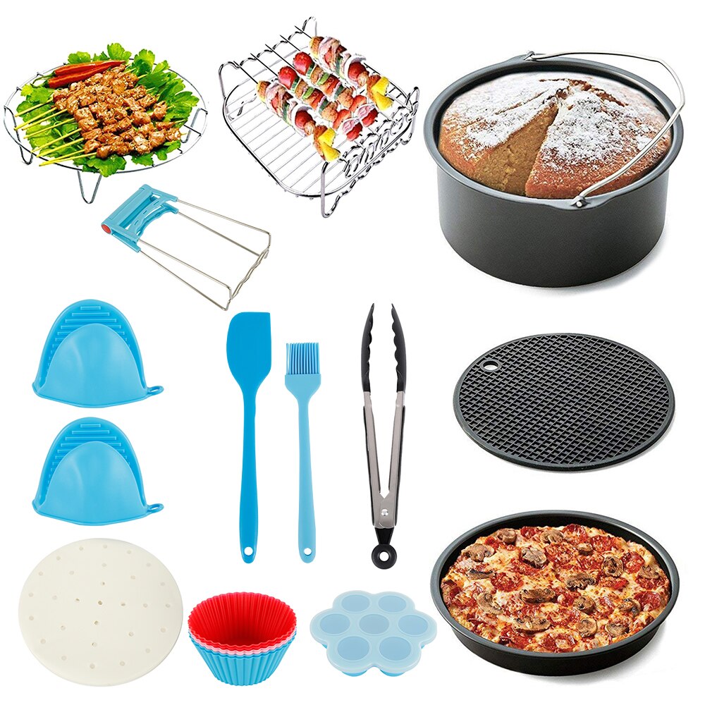 17 PCS Air Fryer Accessories 7 Inch for Gowise Phillips Cozyna and Secura, Fit All Airfryer 3.2QT To 5.8QT: Default Title