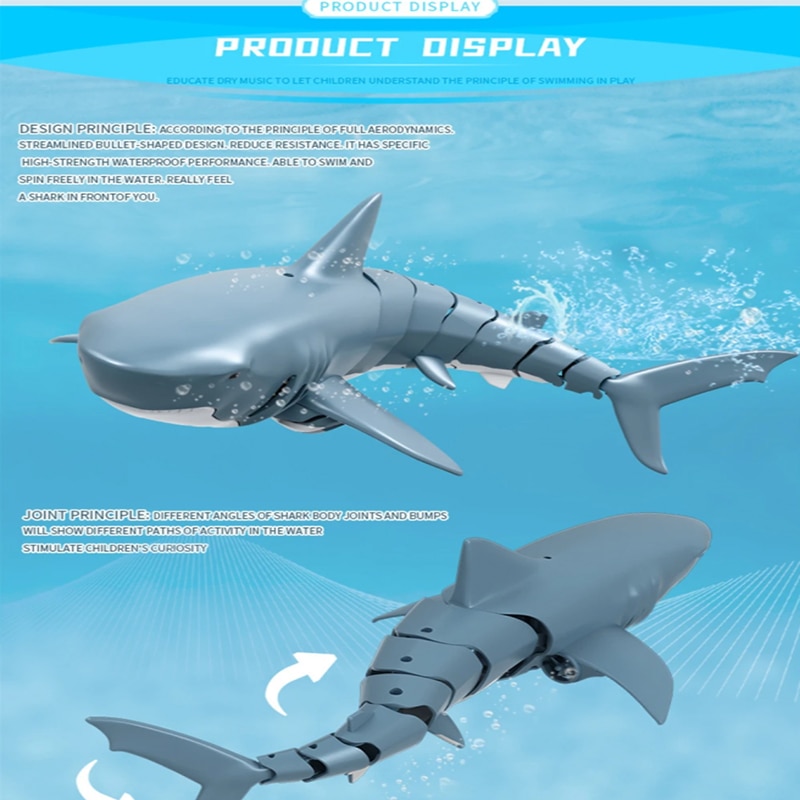 Flytec V302 2.4G 4CH Electric RC Boat Simulation Shark Animal RTR Model Swimming Toys main image 0