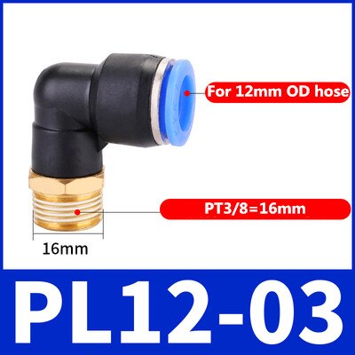 Pl fiting pneumatic cot 1/4 3/8 1/2 1/8 bsp filet tat conector rapid de aer l forma împingere furtun  od 6mm 8mm 10mm 12mm: 12-03